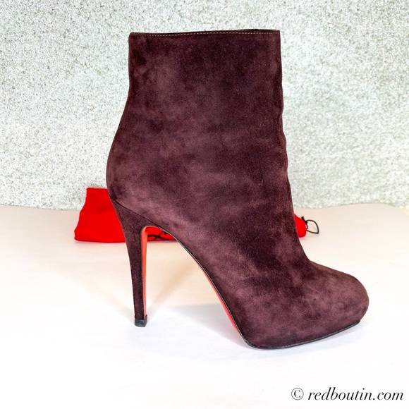 ♥️ sold Louboutin Purple Suede Square toe boots - Picture 8 of 8